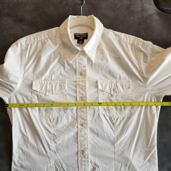 Polo Ralph Lauren White Button-Up M 20" Pit 19" Sleeve Cotton Blend - Picture 4 of 6